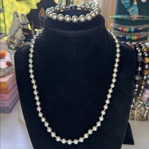 Vintage Gray Monet Faux Pearl Set